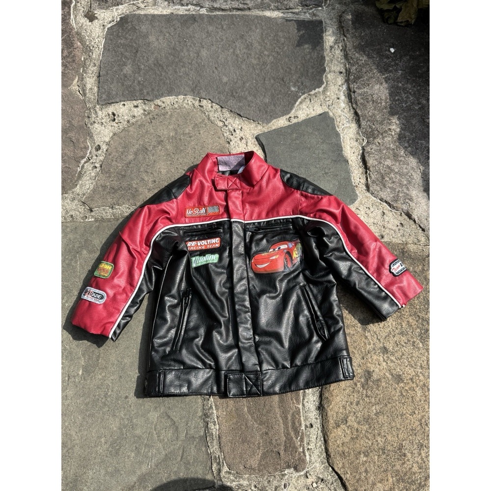 Disney Store Cars Lightning Mcqueen Faux Leather Racing Jacket Youth (3)